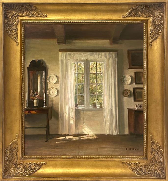 Carl Vilhelm Holsøe - A sunlit interior | MasterArt